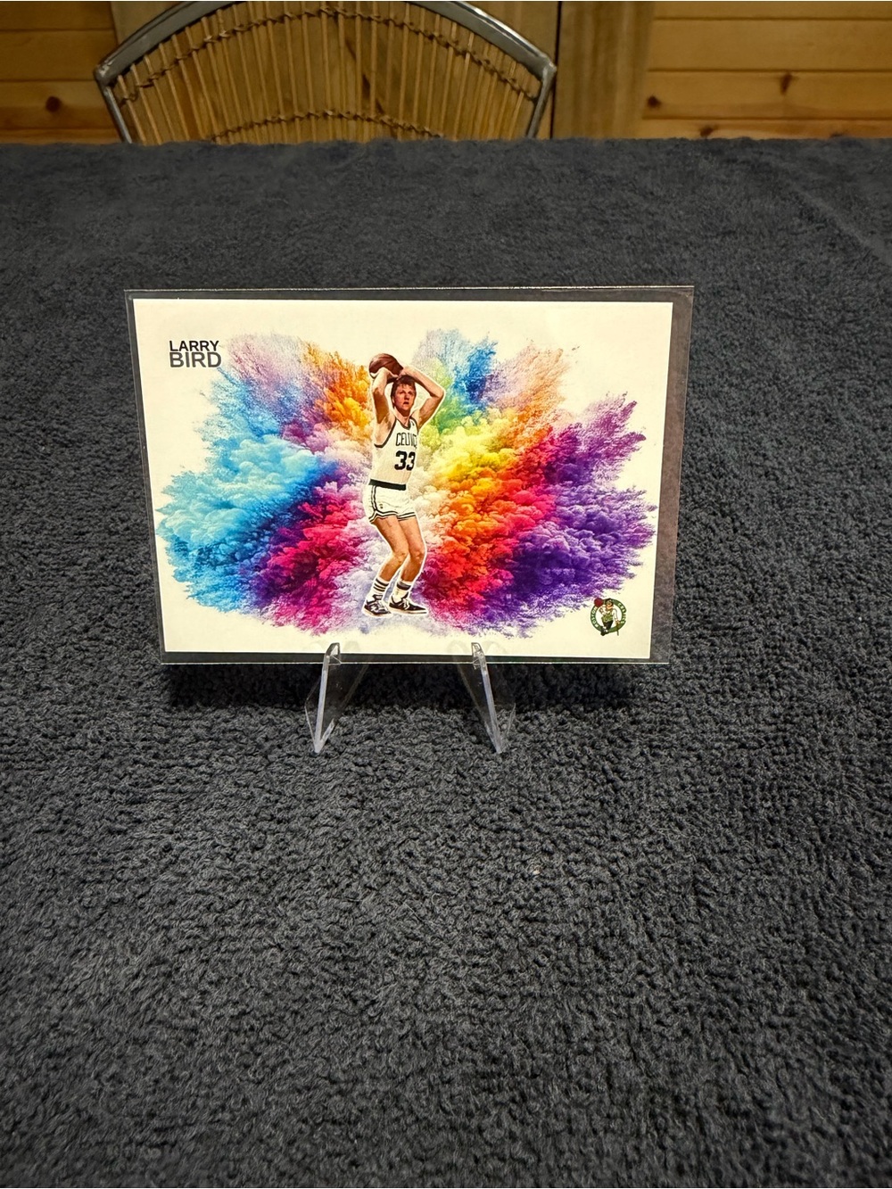Larry Bird Color Burst Art Card - Multicolor